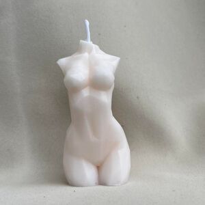 White geometric goddess body candle/ Scented Candle